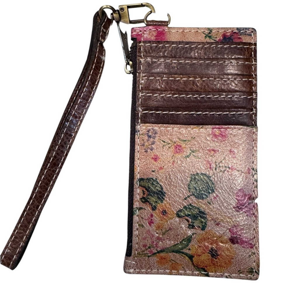 Patricia Nash Floral Brown Wristlet